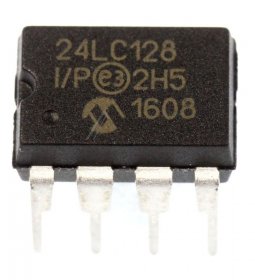 Microchip Memory Ic - 24lc128 Ic Eeprom Serial, Dip-8