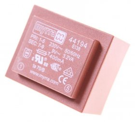Myrra Ei38 Printtrafos With 1 Output - 9v-356ma Printtransformator 230v Ei38-13,6 3,2va