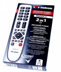 Meliconi Universal Remote Control - Pratico 2+ TÉlÉcommande Universelle Senior Pour 1 Tv + 1 DÉcodeur Tnt Ou Satellite