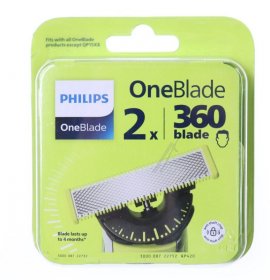 Philips Shaver Head - Qp420-50 Oneblade 360° Replacement Blade Silver 2 Pieces