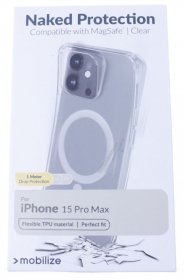 Mobilize Leather Bag Gsm - 28882 Mobilize Magsafe Compatible Naked Protection Case For Apple Iphone 15 Pro Max Clear
