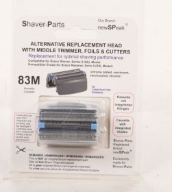 Shaver Parts Shaver Head - Shearing Cassette Silver Alternative For Braun 83m Series 8