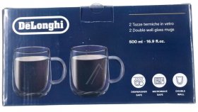 Coffee Cup - Dlsc327 As00006566 Double Wall Glass Mugs 500ml Set Of 2 [Delonghi]