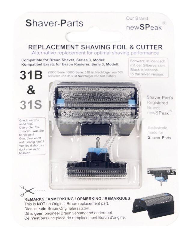 Newspeak Shaver Head - Shaving Head Combi Pack Alternative For Braun 31b-31s