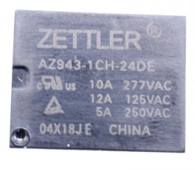 Zettler Pcb Relay To 24v - 24vdc 10a-277vac Relay, 1 Changeover
