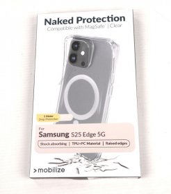 Mobilize Leather Bag Gsm - 80758 Mobilize Magsafe Compatible Naked Protection Case For Samsung Galaxy S25 Edge 5g Clear