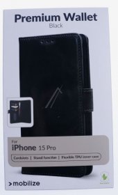 Mobilize Leather Bag Gsm - 28885 Mobilize Premium Gelly Wallet Book Case Apple Iphone 15 Pro Black