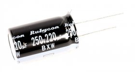 Rubycon 250v Radial Electrolytic 105 D - 220uf-250v 250bxw220mefr18x30 Electrolytic Capacitor Radial Rby 105° 18x30mm