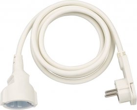 Brennenstuhl Power Supply Cable - Extension Lead - Shuko Plug->socket, 2m, White