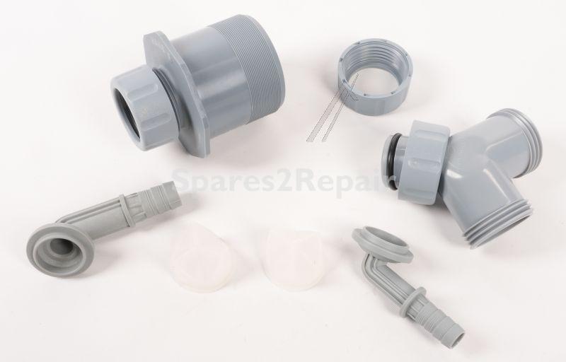 Haas Tube Spout - 5022 Oha Condensate Connection "fati" Dn50 With Double Hose Nozzle Incl 3-8" + 1-2" Nozzle Odor Trap