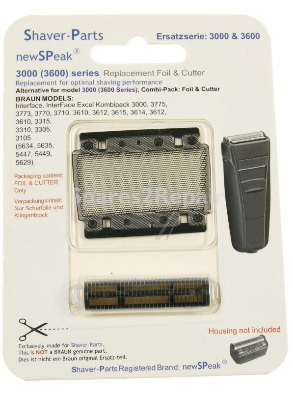 Newspeak Shaver Head - New Speak 3000-3600 Series Foil&cutter Alternative For Braun