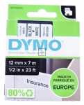 Dymo Colour Cartridge - S0720530 Tape 12mm X 7m Black On White