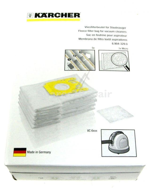 Karcher Vacuum Cleaner Bags - 6 904-329 0 Non Woven Dust Bag - X5