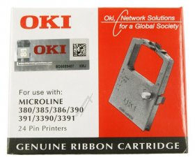 Oki Colour Cartridge - 09002309 Ribbon Black Textile Ml380-385-390-391-3390-3391