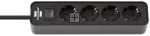 BRENNENSTUHL 4 Way Socket Outlet Switch ECOLOR 4 WAY SOCKET OUTLET SWITCH 1,5M BLACK + SWITCH DE