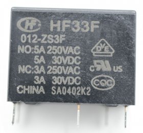 Hongfa Pcb Relay To 12v - 12vdc 10a-250vac Relay, 1 Changeover