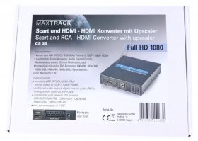 Maxtrack Hdmi Converter - Cs 33 Scart To Hdmi Converter With Upscaler