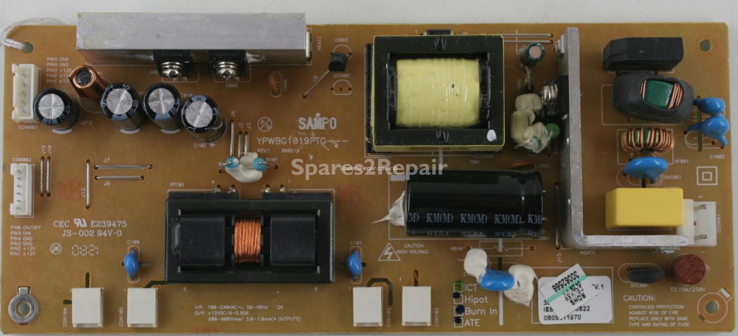 Acoustic Solutions LCDWDVD19FB - Power Inverter - YPWBG1019PTG - REV:1 - 080516