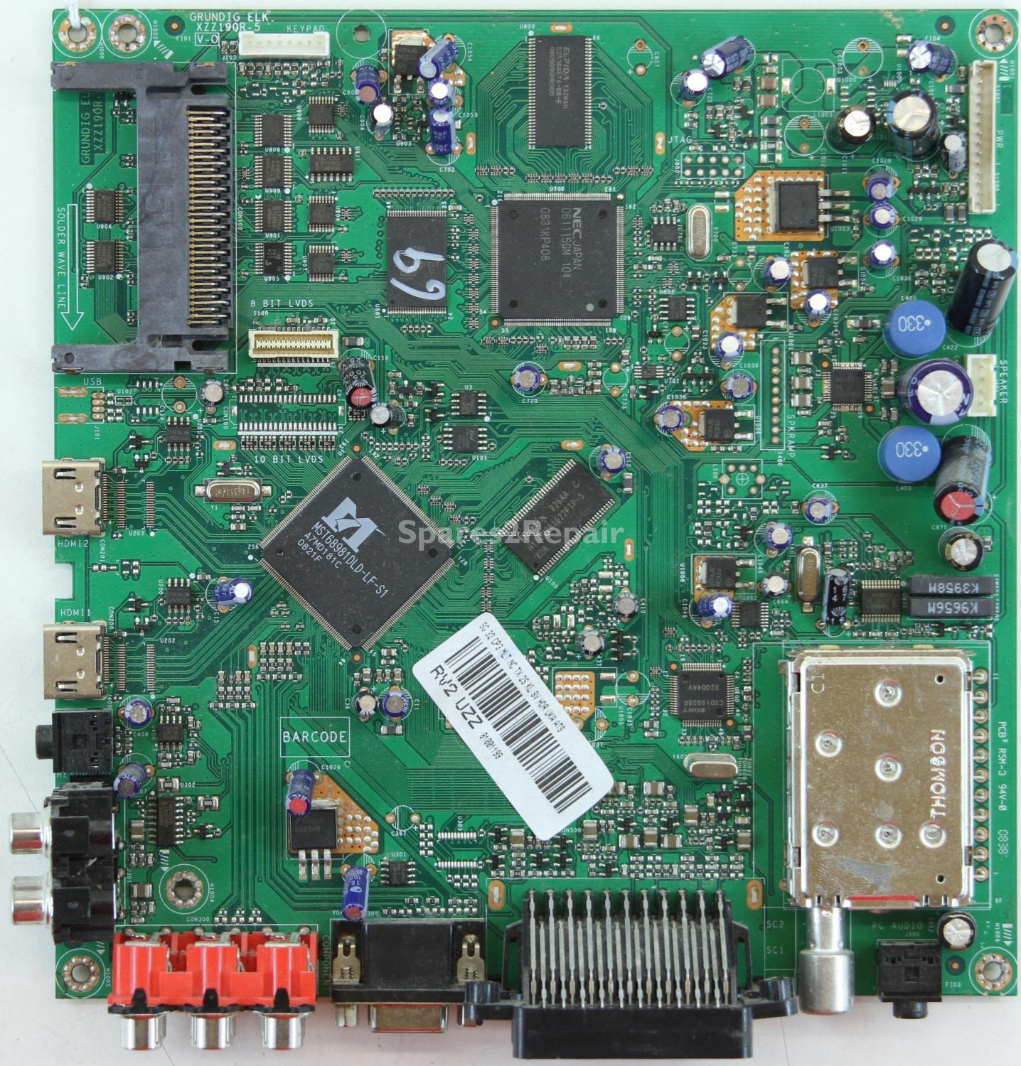 Grundig GU32BLKS - Main AV - XZZ190R-5 - RV2 UZZ