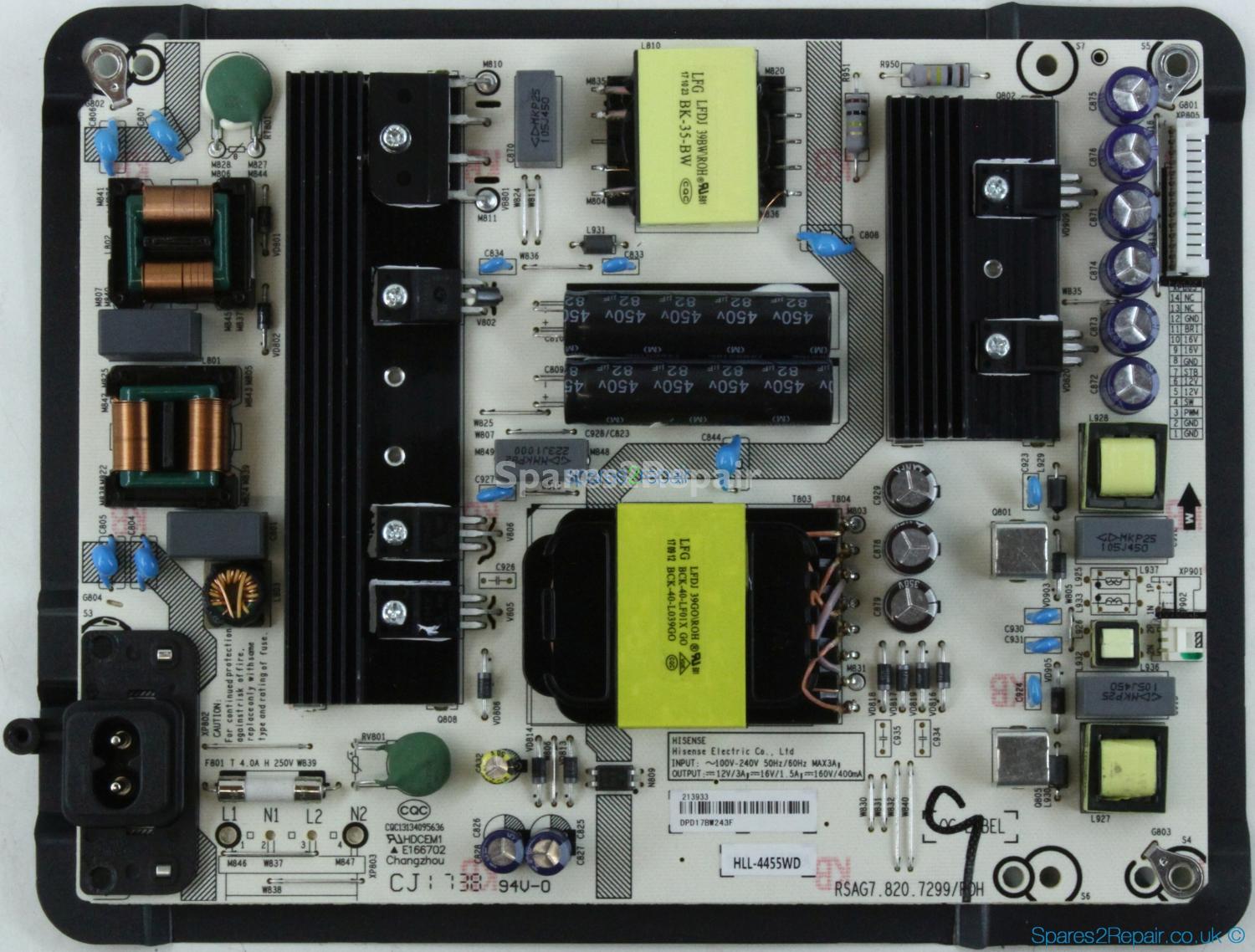Hisense H55N5500UK - Power Supply - RSAG7.820.7299/ROH - 213933 - HLL-4455WD - CQC13134095636