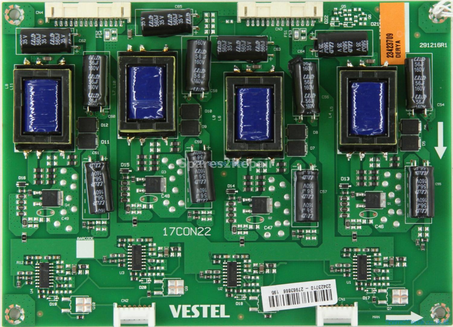 Hitachi 75HL16T64U - LED Driver Board - 23423710 - 17CON22 - 291216R1 - 23423709