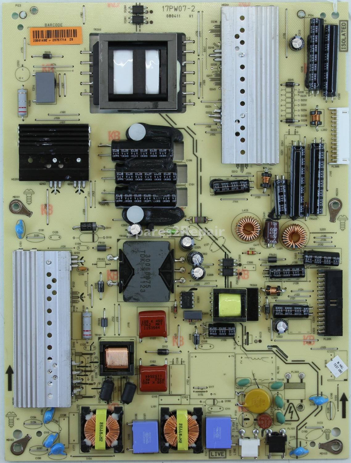 Hitachi L42VG08UA - PSU - 17PW07-2 - 080411 V1 - 20561492