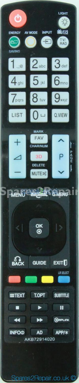 LG AKB72914020 Remote Control (Genuine)