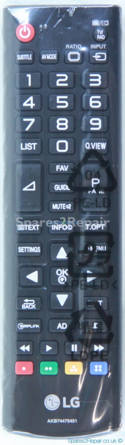 LG AKB74475451 Remote Control (Genuine) (New)