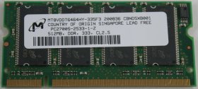 Micron Technology 512Mb PC-2700S DDR-333 Laptop Memory
