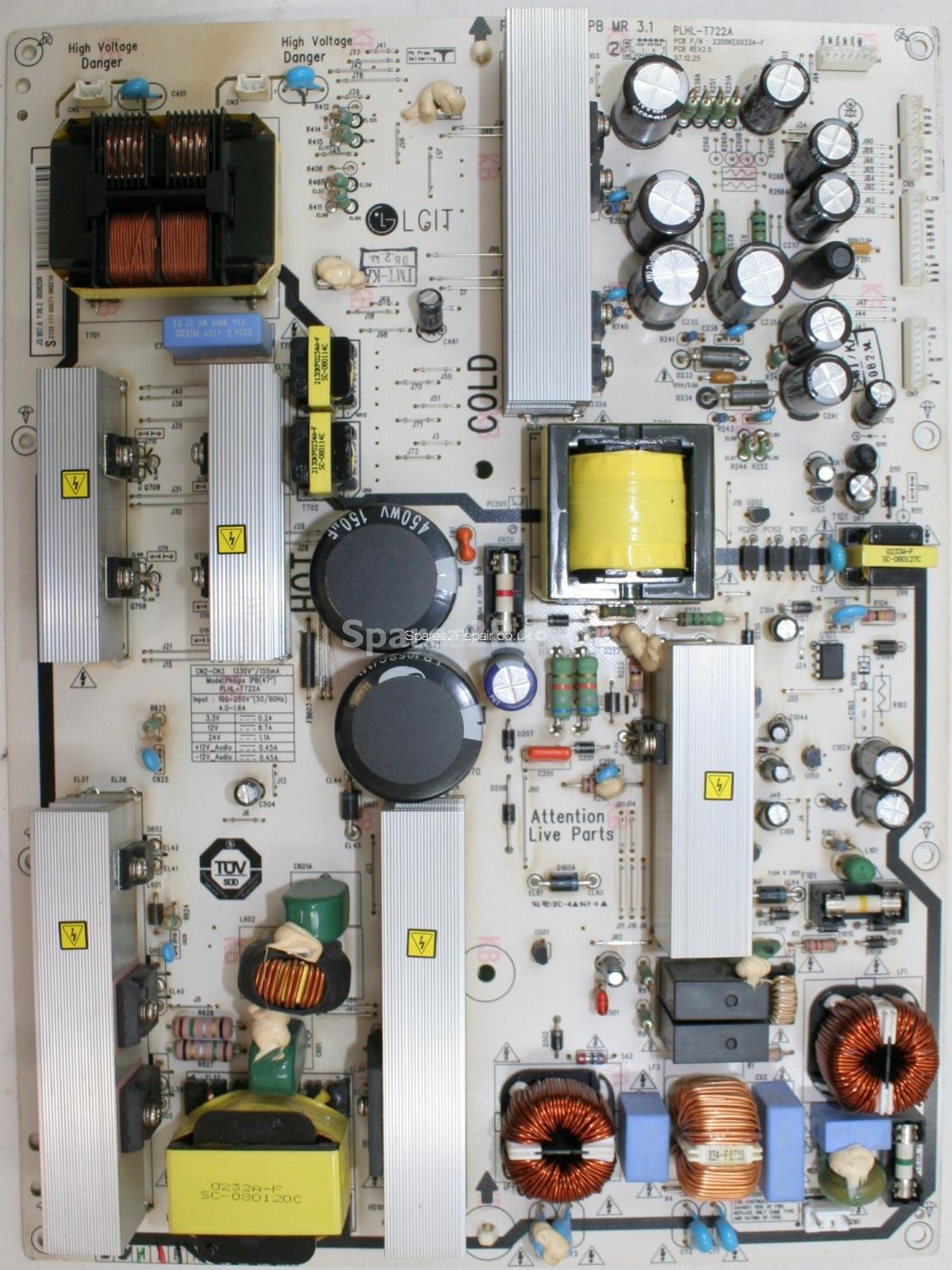 Philips 47PFL7603D/10 - PSU - PLHL-T722A - 2300KEG033A-F - REV3.5 - 2722 171 00571 - PHILIPS 47 IPB MR 3.1