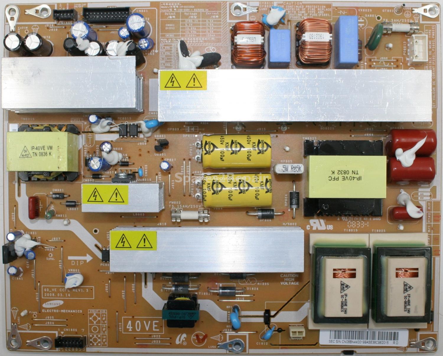 Samsung LE40A556P1F - PSU - BN44-00199A - 40_VE CCFL - Rev 1.3 - IP-211135A