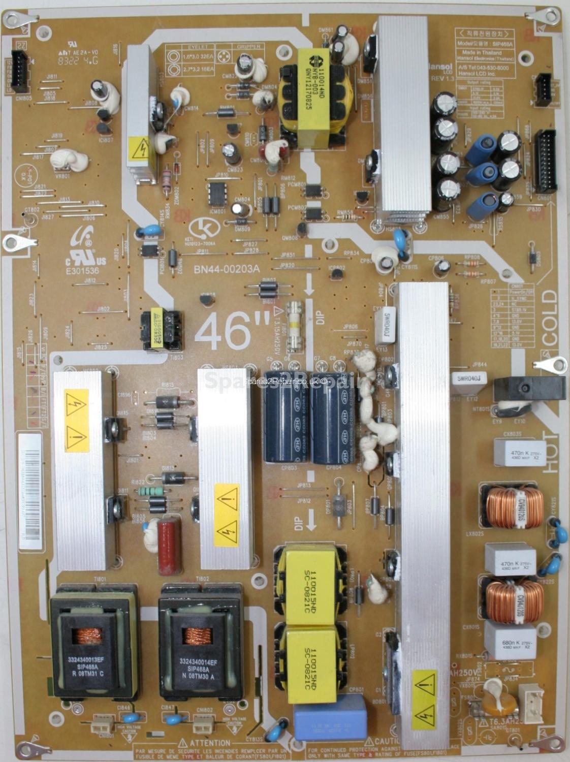 Samsung LE46A556P1F - PSU - BN44-00203A - SIP468A - REV 1.2