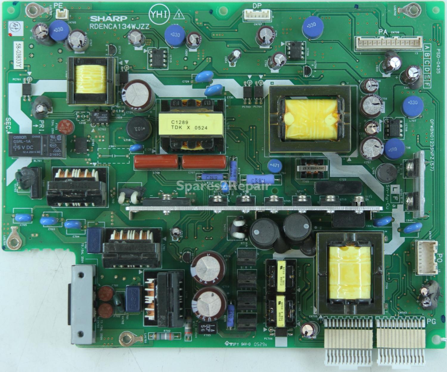 Sharp LC-26GA6E - PSU - RDENCA134WJZZ - QPWBN0123SNPZ (57) - PSD-0435