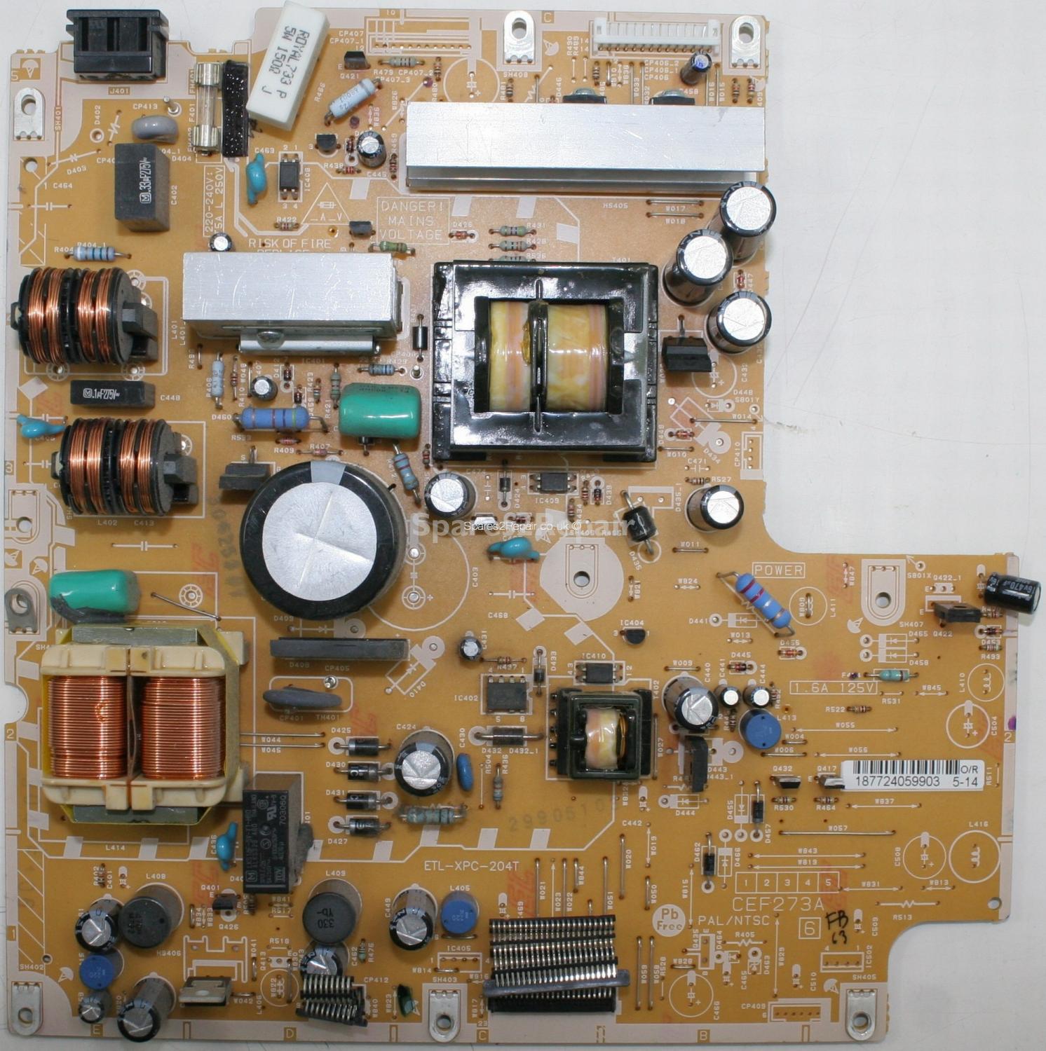 Sharp LC-32AD5E-BK - PSU - CEF273A - ETL-XPC-204T