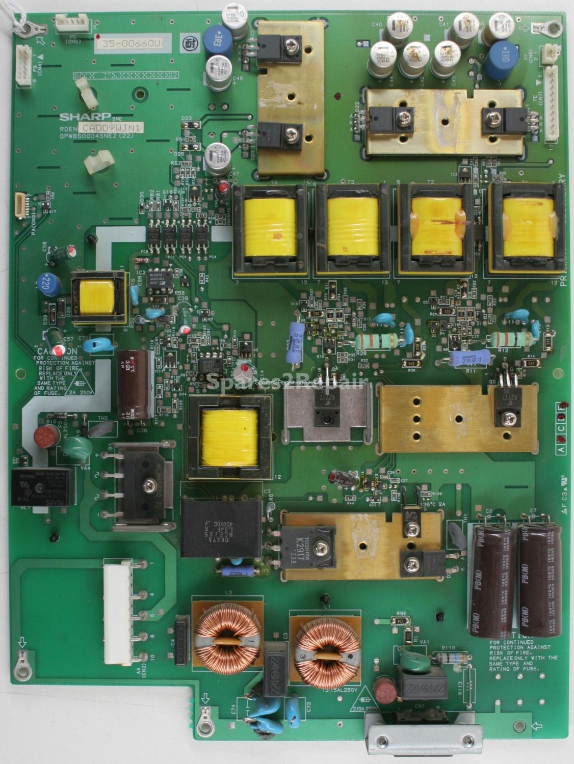 Sharp LC-30HV4E - PSU - RDENCA009WJN1 QPWBS0034SNEZ (22) - 35-00660U