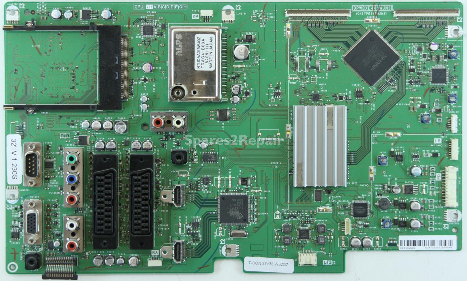 Sharp LC-32D44E-BK - Main Board - KE449WE03 - QPWBXE449WJN3 - QKITPE449WJN3