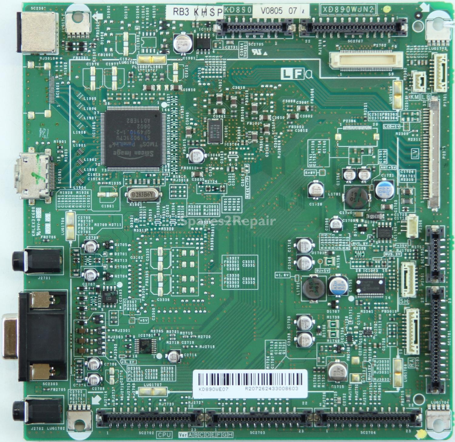 Sharp LC-37GD8E - Inputs - KU890WE07 - XD890WJN2 - KD890