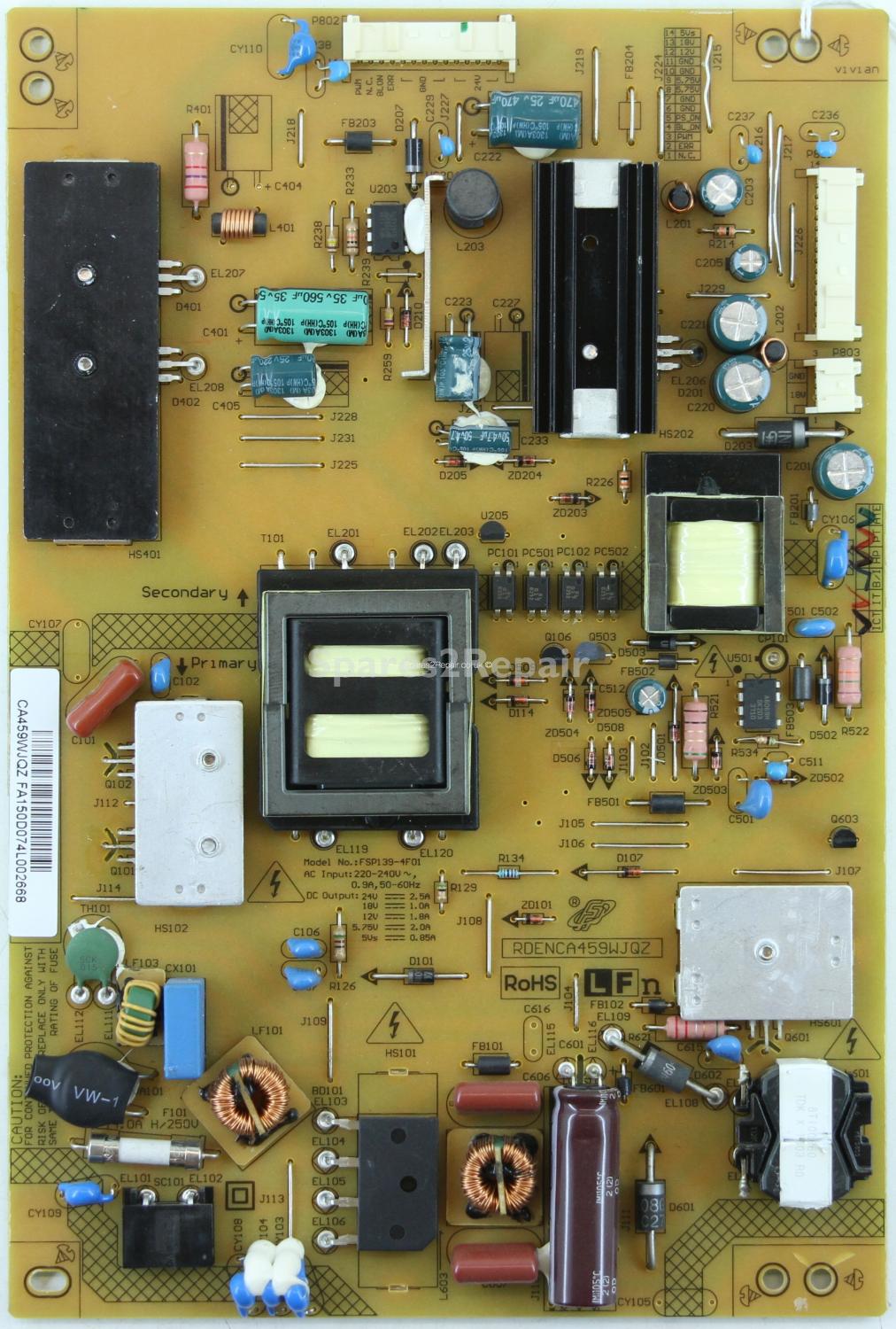 Sharp LC-50LE751K - PSU - FSP139-4F01 - RDENCA459WJQZ - CA459WJQZ