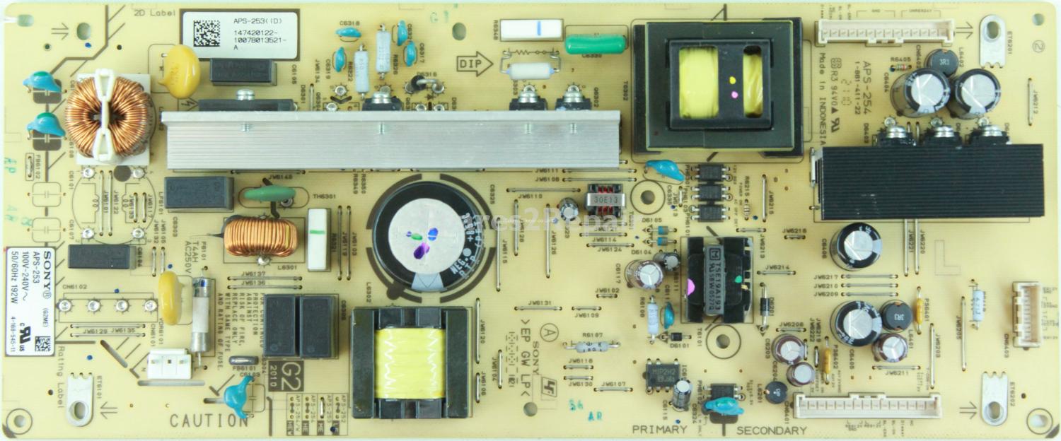 Sony KDL-32EX503 - PSU - 1-881-411-22 - R3 - 147420122 - 4-168-545-11 - APS-253 - APS-254