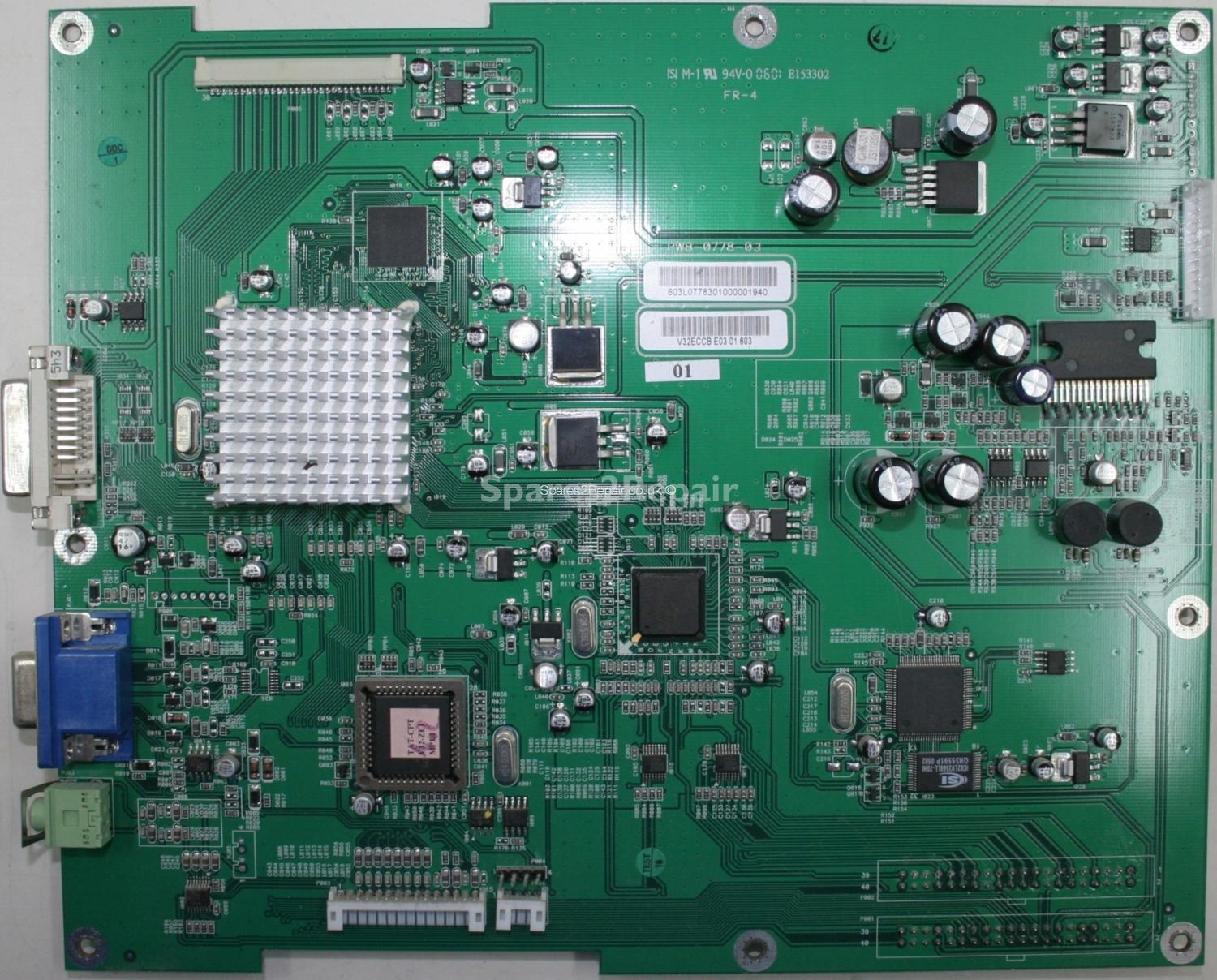 Tatung V32ECCB - Main AV - PWB-0778-03 - V32ECCX E03 01 603