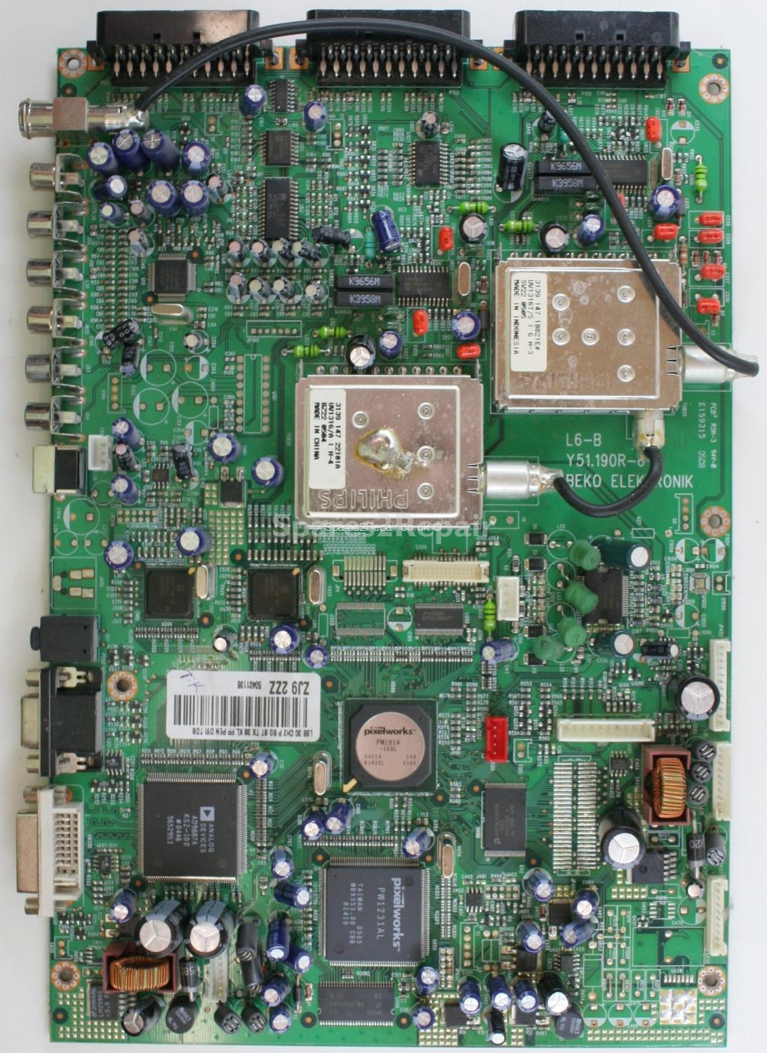 Toshiba 30WL46B - Main AV - Y51.190R-6 - L6-B - ZJ9 2ZZ