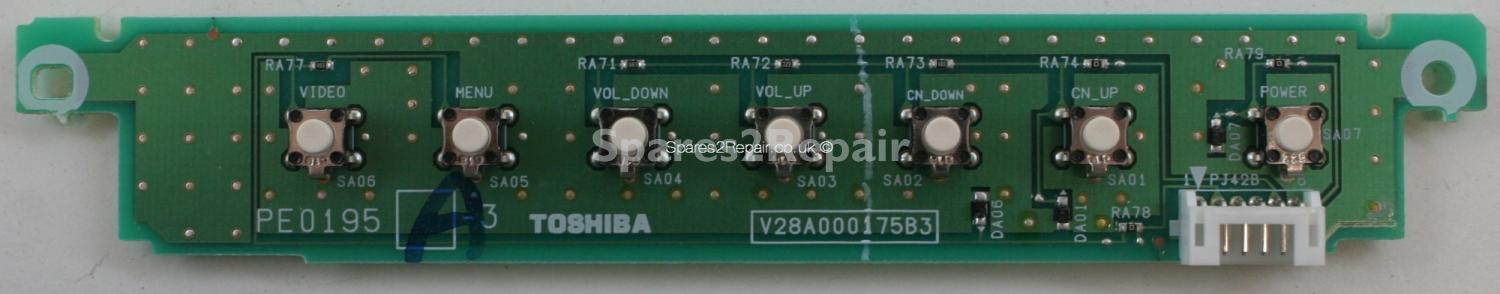 Toshiba 37WLT68 - Buttons - PE0195 A-3 - V28A000175B3
