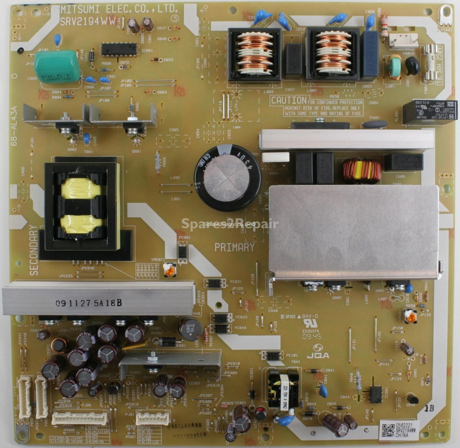 Toshiba 42AV635D - PSU - SRV2194WW - 68-AL43A - SRV2194WW