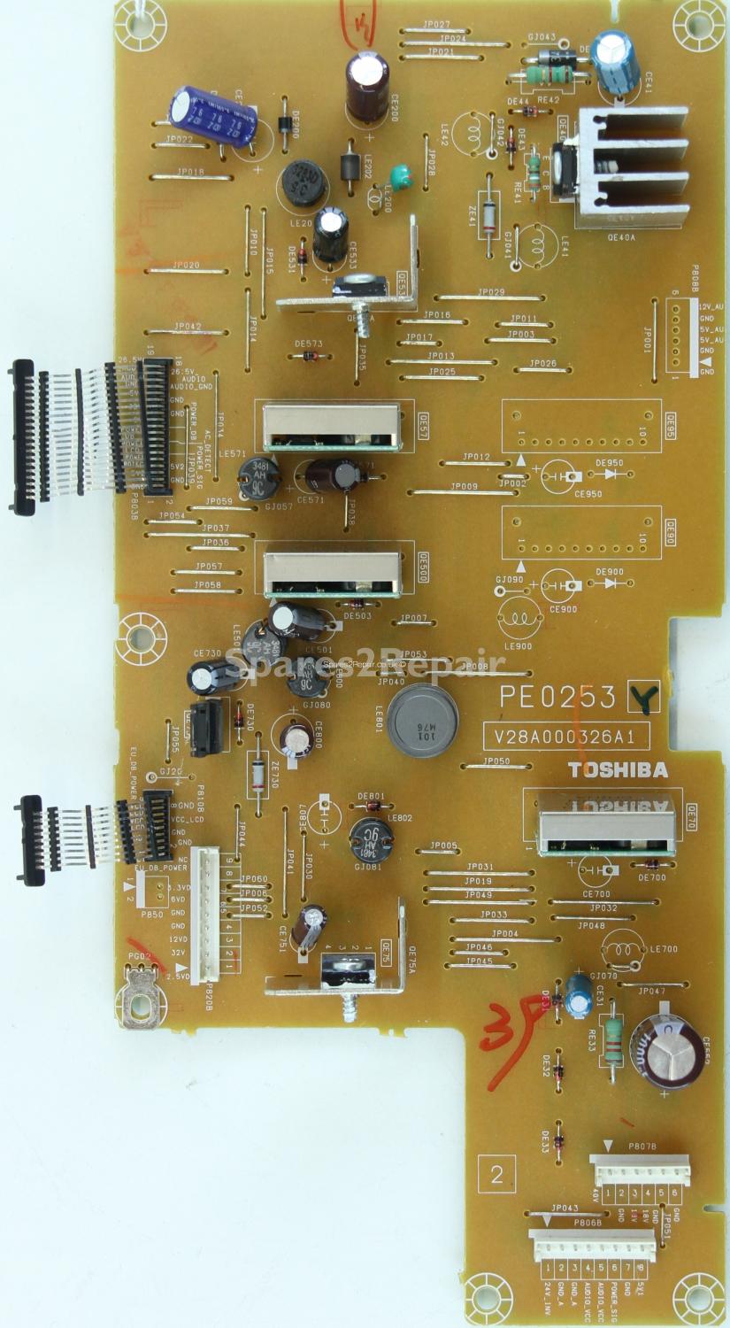 Toshiba 26C3030D - Sub PSU - PE0253 Y - V28A000326A1 - V28A000331A0 - CCP-6400S