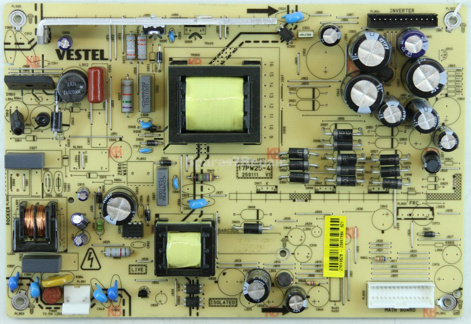 Toshiba 32DV502B - PSU - 17PW25-4 - 250111 - V1 - 23019628